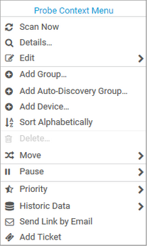 Probe Context Menu