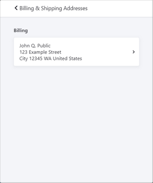 Billing and Shipping Addresses