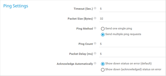 Ping Settings