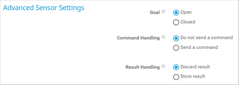 Advanced Sensor Settings