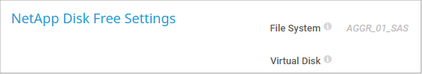 NetApp Disk Free Settings