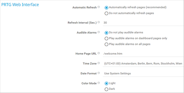 PRTG Web Interface